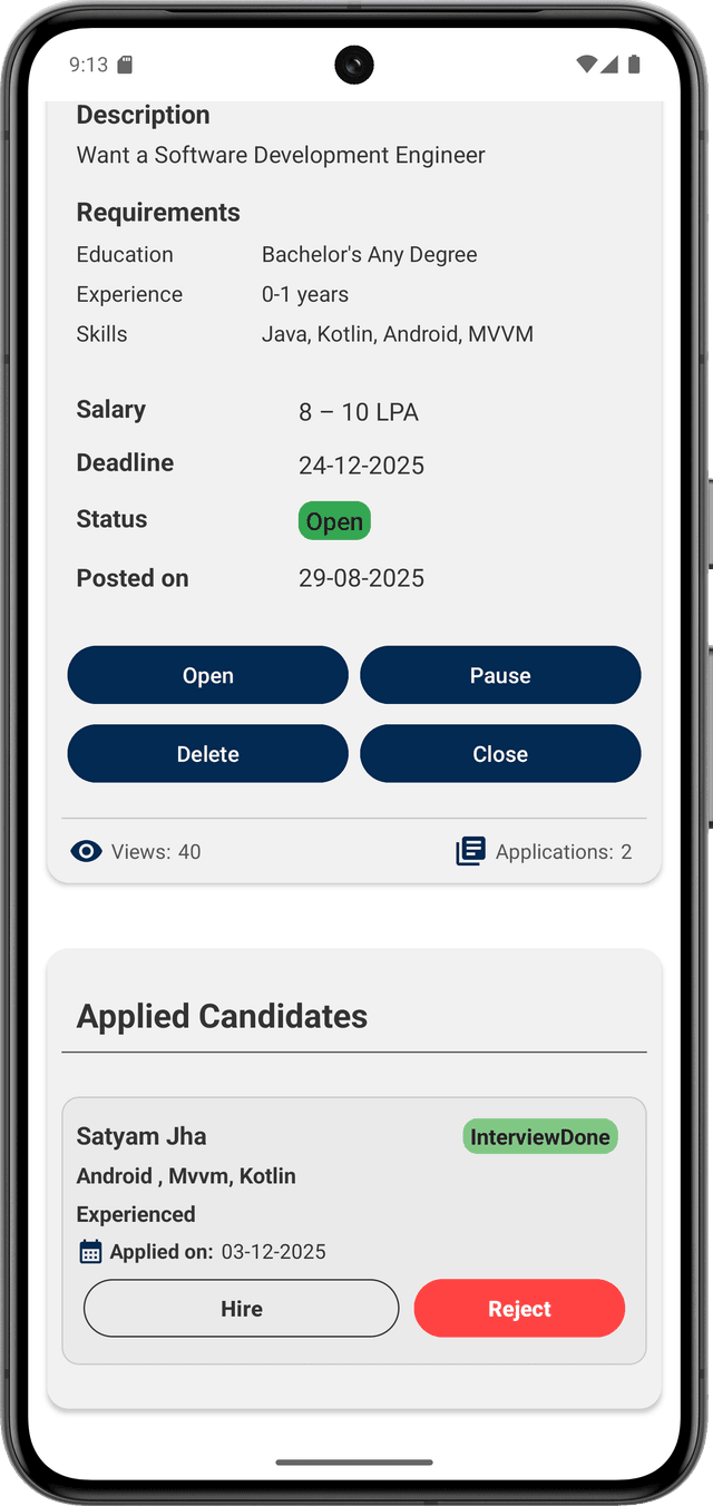Hire or Reject Candidate